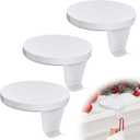 Dcocdeely 5 Pack Round Christmas Stocking Holders Weighted Metal Stockings Hangers Multiple Uses Hanging Hooks Stocking Holders Bases for Fireplace Xmas Christmas Decor (White, 5)