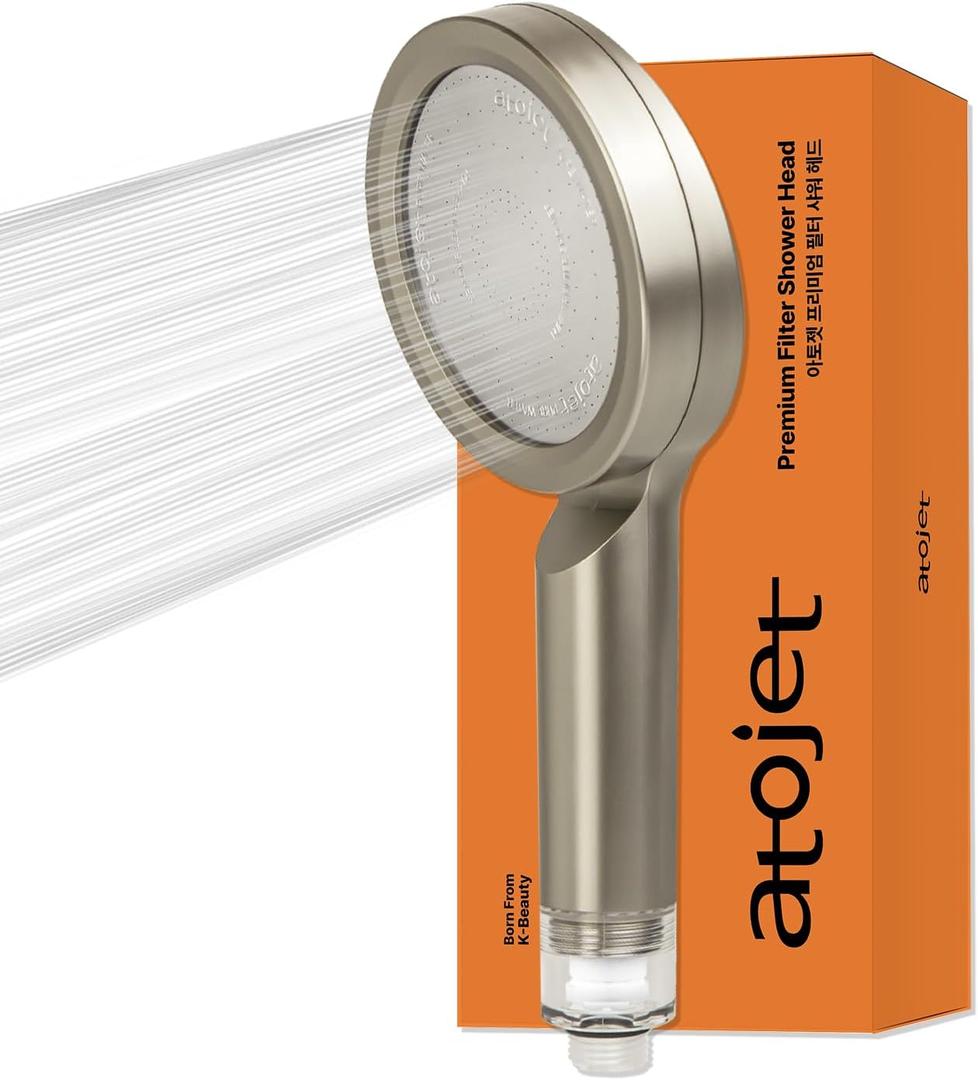 Premium Filtered Showerhead Crafted With Koreas Luxury Beauty Culture  Pure Carbon Filters for Softer Skin & Smoother Hair | Carbon Composite Filter | Single Showerhead (JNE300N-SNG-1) (Brushed Nickel)