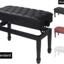 Adjustable Duet Piano Bench with Storage, Heavy Duty Double Piano Benches with Leather Cushion, Black Piano Bench for Adults, 13.8" D x 31.5" W x 19.3" H