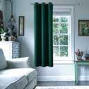 ChrisDowa Small Window Curtains 50 inches Long for Bedroom - Grommet Short Thermal Insulated Room Darkening Curtains for Kitchen (1 Panel, Forest Green, 29 x 50 Inch)