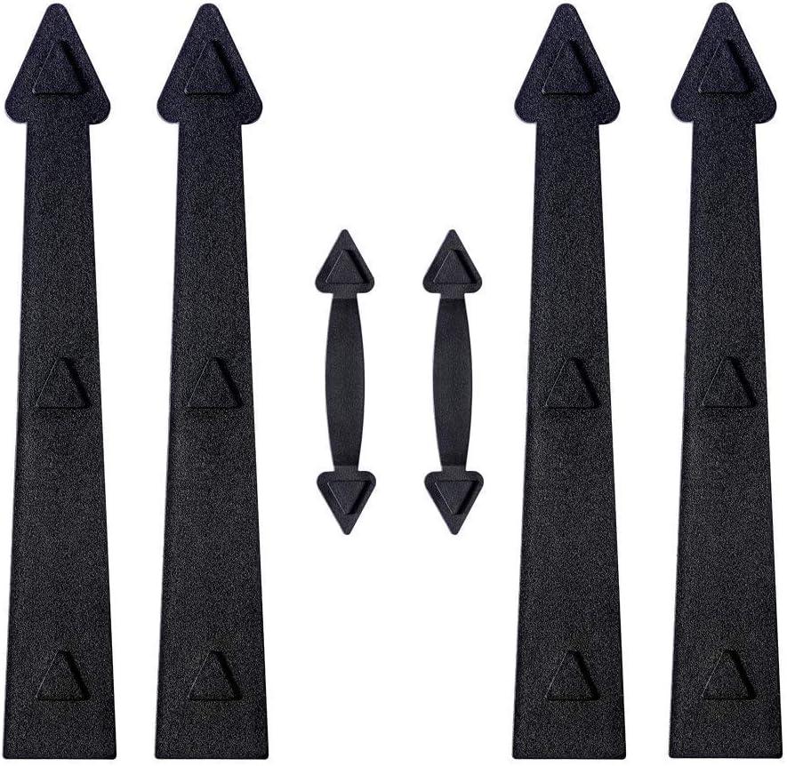skysen Magnetic Garage Door Decorative Faux Hinges Handles Accents Hardware Kit Black (cxckls)
