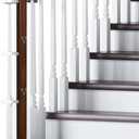 Chunful Universal Baby Gate Banister Adapter Wood No Hole Stairway Banister Adapter Mounting Kit for Pet Fit Round, Square, Irregular Post up to 42" Tall, Gate Not Included (Dark Brown)