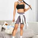 RUNNING GIRL Y-Back Sports Bras for Women, Medium Impact Wirefree Padded Bra Workout Crop Top Longline Sports Bra Push up (Black, XL)