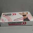 Weighted Exercise Hoop for Adults, 2.2lb Detachable Fitness Hoop, Adjustable Hoop with Jump Rope, Tape Measure and Carry Bag, Home Gym Workout (Pink Grey)