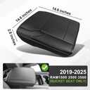Muslogy Center Console Armrest Cover Fit for Dodge Ram1500 2500 3500 2019-2026 Accessories, Comfort Armrest Pad Console Lid Cushion Vegan Leather Regular Thick(Bucket Seat ONLY, NO Limited,Laramie)