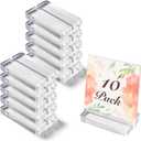 Acrylic Place Card Holder - 3" Clear Table Number Holders, Acrylic Stands for Display Wedding Business Sign Menu Name Meeting Photo, 10 Pack