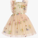 Kids Girls Confetti Birthday Princess Dress Ruffle Sleeve Boho Cake Smash Photo Shoot Outfit 3-10T, Size 80,