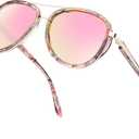 BIRCEN Polarized Sunglasses for Women UV - Protection Womens Retro Mirrored Shades with Acetate Frame BC2001