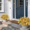 VIERENA 24 Bundles Artificial Flowers and Eucalyptus for Outside, Sun Resistant Silk Fake Morning Glory with Faux Eucalyptus Plants for Garden Porch Farmhouse Home Spring Summer Decor (Yellow)