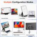 24" Large Portable Monitor, 1080P FHD 100Hz IPS Monitor, Height-Adjustable & Rotatable Screen(Horizontal/Vertical), Built-in Speakers, Requires Wall Outlet, Travel Monitor for Laptop / MacBook / PC