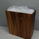 BLUEWEST 2.6 Gallons Wooden Wastebaskets  Solid Acacia Wood Trash Can with Handles, Rectangular Bin for Bathroom, Bedroom, Kitchen, Office  Brown Decorative Basket for Living Room or Under Counter