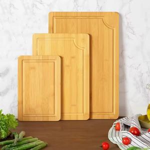 Bamboo Cutting Board Set of 3, Kitchen Chopping Boards, 15x9, 12x8, 9x6 inches