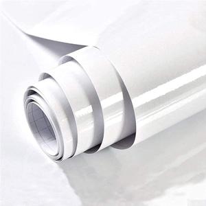 TANONE Glossy White Contact Paper 35.4" X 196" Self Adhesive Removable Shiny Peel and Stick Wallpaper Iridescent Glitter Vinyl Wrap Decorative for Countertops Cabinets Wardrobe Dressing