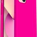 ORNARTO Shockproof Liquid Silicone Designed for iPhone 13 Case Gel Rubber Anti-Shock Cover Case Drop Protection 6.1inch-Hot Pink