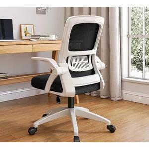 Home Office Chair Ergonomic Breathable Mesh Chair High Back with Adjustable Height Swivel with Flip-Up Arms and Lumbar Support