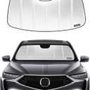 Windshield Sun Shade for Acura MDX 2022-2025. Reflective Aluminum Film Front Window Sunshade - BLAZBLOCK (Classic Shiny Silver)