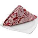 .EHouseHome Damask Jacquard Cloth Napkins Waterproof Spillproof Polyester Fabric Napkins Burgundy, Set of 12, 17 x 17 Inch