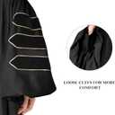 Happy Secret Unisex Deluxe Doctoral Graduation Gown and Doctoral Tam 8 Sided Package with Gold Piping Doctoral Regalia (Black), 48