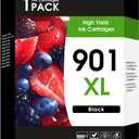 901 901XL Black Ink Cartridge Compatible for HP 901 Ink Cartridge Work for OfficeJet J4550 J4680 J4580 J4540 J4500 J4680c G510a G510b G510g G510h G510n J4524 J4525 Printer