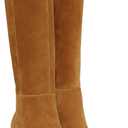 Coutgo Womens Knee High Boots Closed Pointed Toe Chunky Heel Tall Boots Side Zipper Fall Dress Boot Shoes (7.5, Brown)