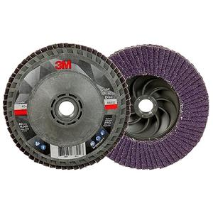 3M Flap Disc 769F, Type 27 Quick Change, 40+, 4-1/2 in x 5/8-11, High Performance Abrasive, Ceramic Precision-Shaped Grain Grinding and Finishing, Carbon Steel, Stainless Steel, 1 Disc per Carton