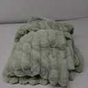 Smoofy Faux Fur Throw Blanket for Couch  Sage Fluffy Cozy Rabbit Fleece, Plush Soft Bubble Blanket for Sofa & Bed, for Mom, Warm Fuzzy Home Room Decor Throw 60" x 80"