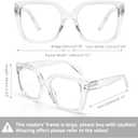 DOOViC 3 Pack Oversized Reading Glasses for Women Blue Light Blocking Square Stylish Computer Readers +1.00