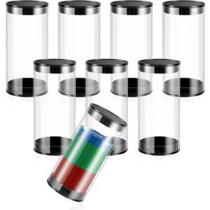 Remerry 8 Pcs 3.94 x 1.77 Inch Poker Chip Storage Tube, 30 PC Clear Casino Chip Tubes Plastic Collector with Lid for Coin Storage Casino Party Supplies