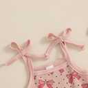 YINGISFITM Toddler Baby Girl Clothes Bowknot Sleeveless Halter Overalls Shorts One Piece Romper Jumpsuit Summer Outfit (3-4T, Watermelon Red)