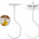 Pack of 2 bussdis 2-Pack Under Cabinet Banana Hook - Foldable Magnetic Banana Hangers, Adhesive & Space-Saving, Folds Up When Not in Use, White, for Kitchen, RV, Home, Office