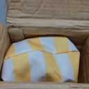 Striped Beach Cabana with Vent and Sand Pockets, 6.5FT x 6.5FT UPF 50+ Sun Shelter, Easy Setup Portable Beach Canopy, Wind-Resistant Beach Tent, Base Not Included (Sunshine)