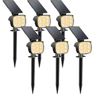 Kaxiida Solar Lights Outdoor Waterproof - 2025 Upgrade 3 Level Ultra Bright Spot Lights Uplights, LED Landscape Spotlight for Tree, Pathway, Wall, Adjustable Solar Panel Auto On/ Off