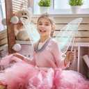 2 Pcs Fairy Wings Adult Women,Butterfly Wings and Wand,Fairy Wings Costume for Adults Girls Halloween Dress Up (White)