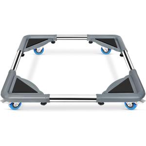 SPACECARE Mini Fridge Stand Furniture Dolly Mobile Roller with 4 Locking Wheels-Base Adjustable Refrigerator Washing Machine Stand Moving Cart- Appliance Dolly Cart Roller Pedestal -Grey (Gray)