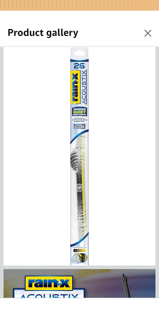 Rain-X Acoustix 26" Wiper Blades (Pack Of 1), Whisper Quiet Automotive Replacement Windshield Wipers, Plasma Treated & Graphite-infused Coating for Smooth Performance & Long-lasting Durability