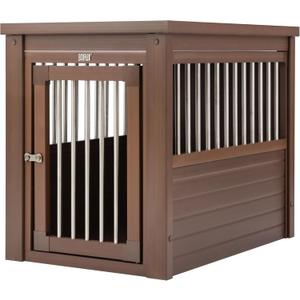 New Age Pet ECOFLEX InnPlace Dog Crate & End Table, Indoor Furniture Style Pet Kennel for Small, Medium, Large & XL Dogs, Durable Composite, Russet Brown, Medium (29.5"L x 21.1"W x 25.2"H)