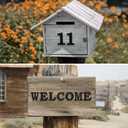 6 Inch Floating Metal House Numbers and Metal letters, Black Modern Door Number and Address letter, for Home Office Street Apartment Outside(E)