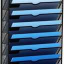 Hanging Wall File Organizer 10 Tier Wall Mounted File Holder Document Wall Organizer Magazine Organization for Office Home, Black