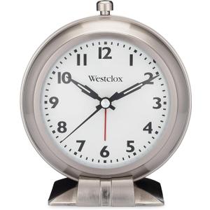 Westclox Big Ben Classic Alarm Clock  Silver Finish, 4.75W x 5.5H Analog Display, Battery-Powered, Glass Lens, Easy-Read Numbers, Traditional Beep Style Alarm, Vintage Look