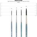 Creative Mark Mimik Professional Watercolor Brushes - Rigger Set of 4 - Synthetic Squirrel Hair - Natural Bristle Artist Brushes for Watercolors, Gouache & Acrylics