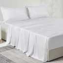 JELLYMONI King Sheet Set, Luxury Rayon Derived from Bamboo, Cooling Bed Sheet Set - Ultra Soft, Breathable, Eco-Friendly, Hypoallergenic - 4 Piece Sheets & Pillowcases, White