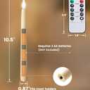 3 x SURAIELEC 10.5'' Flameless Ivory Taper Candles, Battery Operated Candle with Remote, Timer, Dimmer, 5000K Cool Clear White, Realistic LED Candle for Party, Halloween & Christmas Decoration, 6 Pack