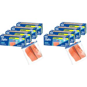 Ziploc Quart Food Storage Freezer Slider Bags, 136ct Total, Durable (Pack of 2)