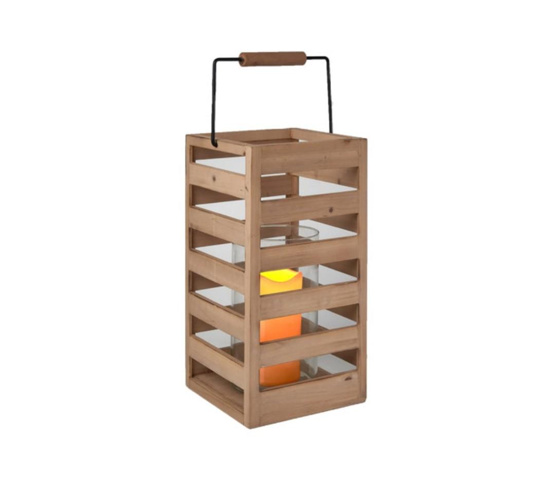 HD Designs Wood Lantern 14"