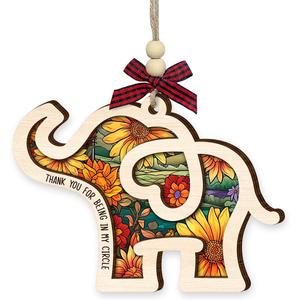 2 x Friendship Elephant Christmas Ornament 2025 - Elephant Gifts, Thank You Friendship Gifts for Women, Sisterhood, BFFs, Bestfriend - Wooden Best Friend Ornament for Christmas Tree