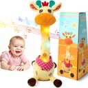 Emoin Dancing Talking Giraffe Baby Toy, Adjustable Volume Baby Giraffe Toys Singing 10 Children's Songs Singing Mimicking Recording Repeating What You Say for Toddlers
