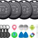 Air Tags for Android,Air Tags-4 Pack Android,Air Tracker Tags with 4 Case,2 Year Battery Life,Google & Apple Find Trackers for Google'S Find Hub App & Apple Find My,IP65 Waterproof Luggage Tracker