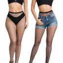 Fishnet Tights for Women Black Sheer Mesh Leggings High Waist Pantyhose Sexy Stretchy Going Out Stockings (M)