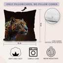 Trendy Leopard Pillow Covers 18x18, Cheetah Print Room Decor, Funky Glow Leopard Animal Decorative Throw Pillow Covers for Home Living Room Bedroom Decor (Nature5)