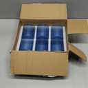 Glass Ribbed Cylinder Vase Set of 6, Bud Vase for Wedding Centerpieces, Clear Ribbed Glass Flower Vase, Hurricane Floating Candle Holder 4 Inch, Decorative Vases for Home Decor(Blue)